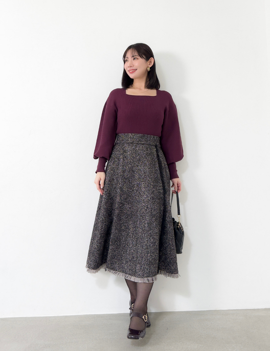 ツイードフリンジAラインスカート| CINEMATIQ by Pinup Closet ツイードフリンジAラインスカート| CINEMATIQ by Pinup Closet