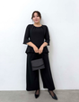 Washable, stretchy black formal wear (3-piece pants set)