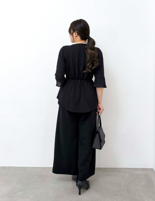 Washable, stretchy black formal wear (3-piece pants set)