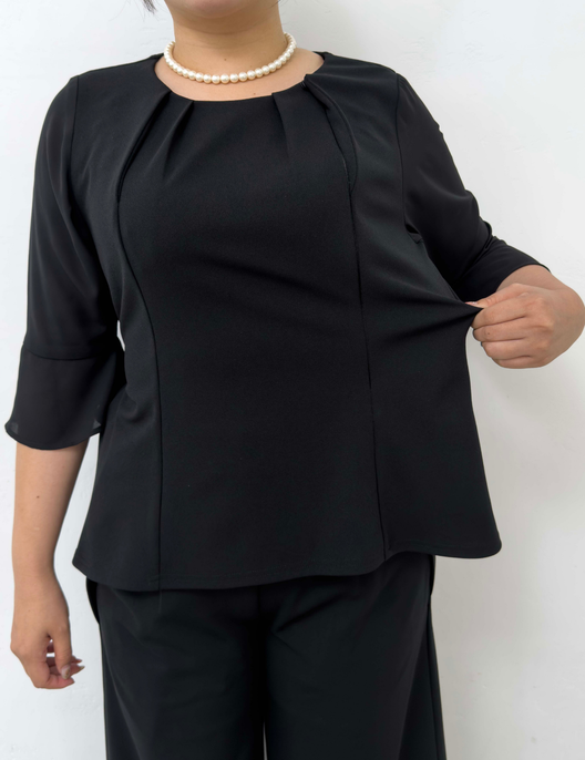 Washable, stretchy black formal wear (3-piece pants set)