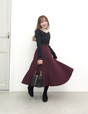 Pintuck flared skirt
