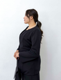 Washable, stretchy black formal wear (3-piece pants set)