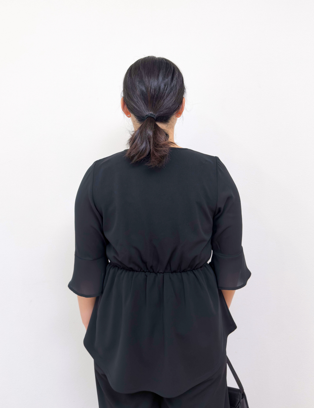 Washable, stretchy black formal wear (3-piece pants set)
