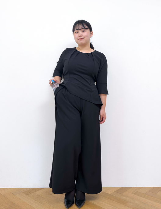 Washable, stretchy black formal wear (3-piece pants set)