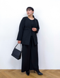 Washable, stretchy black formal wear (3-piece pants set)