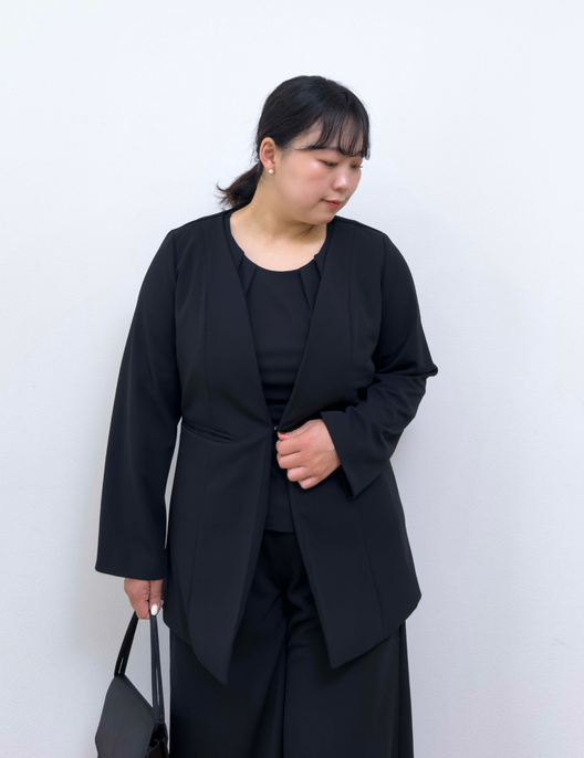 Washable, stretchy black formal wear (3-piece pants set)