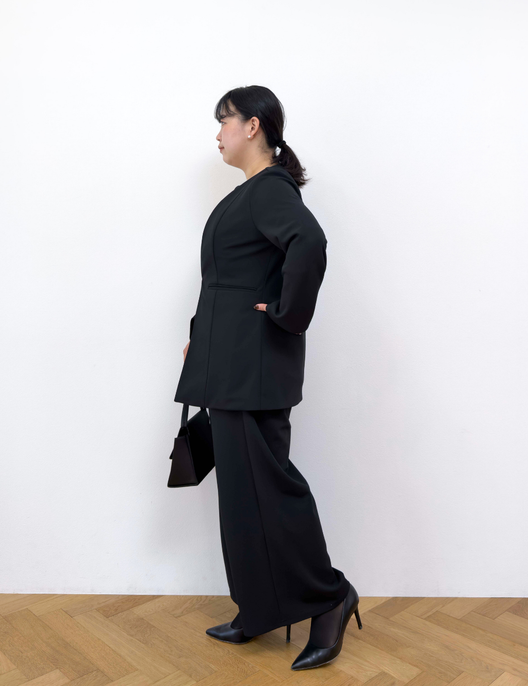 Washable, stretchy black formal wear (3-piece pants set)