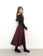 Pintuck flared skirt
