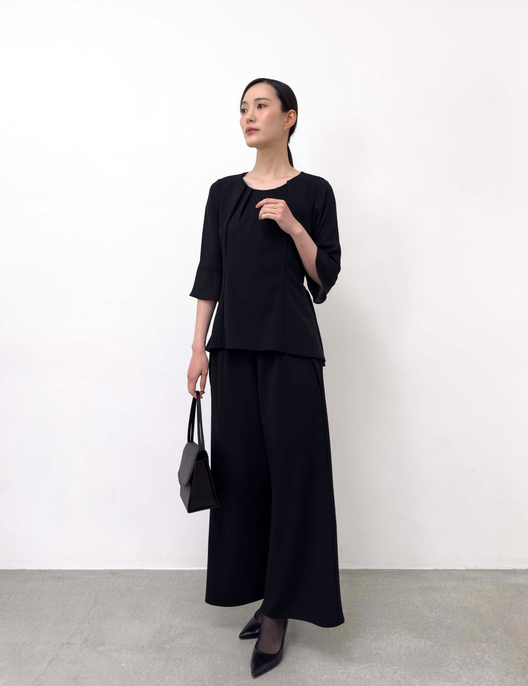 Washable, stretchy black formal wear (3-piece pants set)