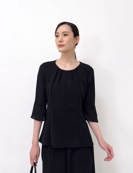 Washable, stretchy black formal wear (3-piece pants set)