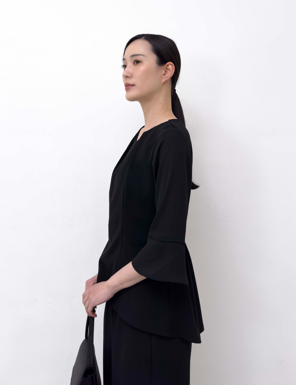Washable, stretchy black formal wear (3-piece pants set)