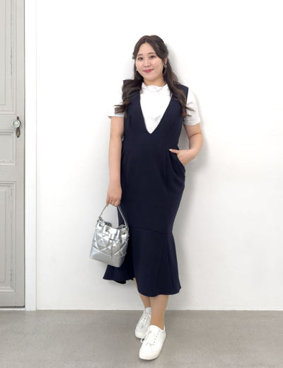 Double-pocket jumper skirt