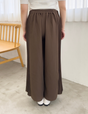 Side pleated straight pants