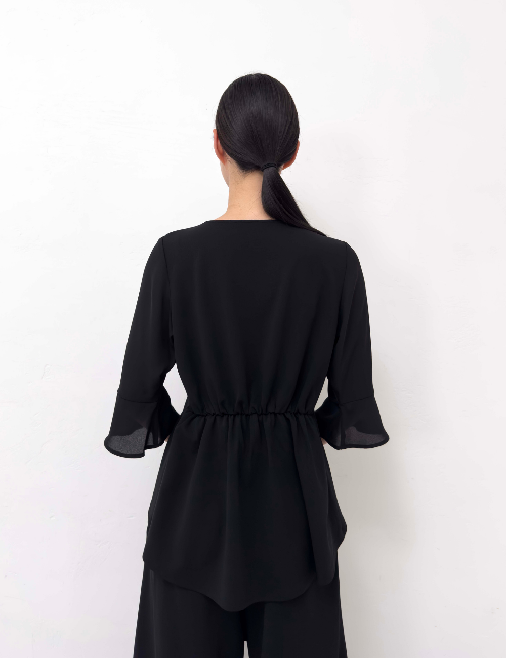 Washable, stretchy black formal wear (3-piece pants set)