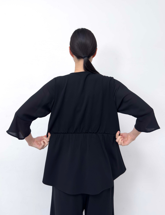 Washable, stretchy black formal wear (3-piece pants set)