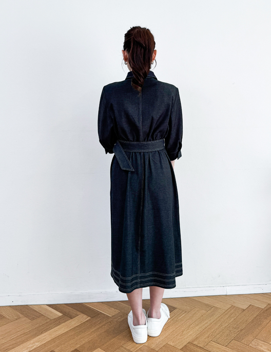 Denim-like shirt dress