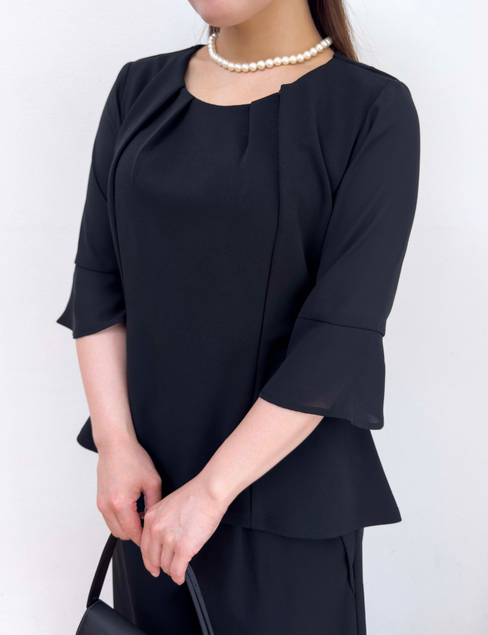 Washable, stretchy black formal wear (3-piece pants set)