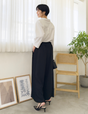 Side pleated straight pants