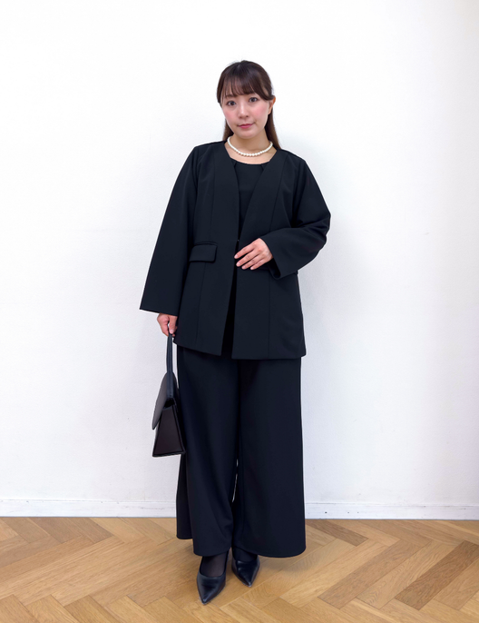 Washable, stretchy black formal wear (3-piece pants set)