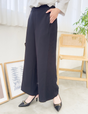 Side pleated straight pants