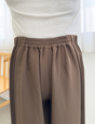 Side pleated straight pants