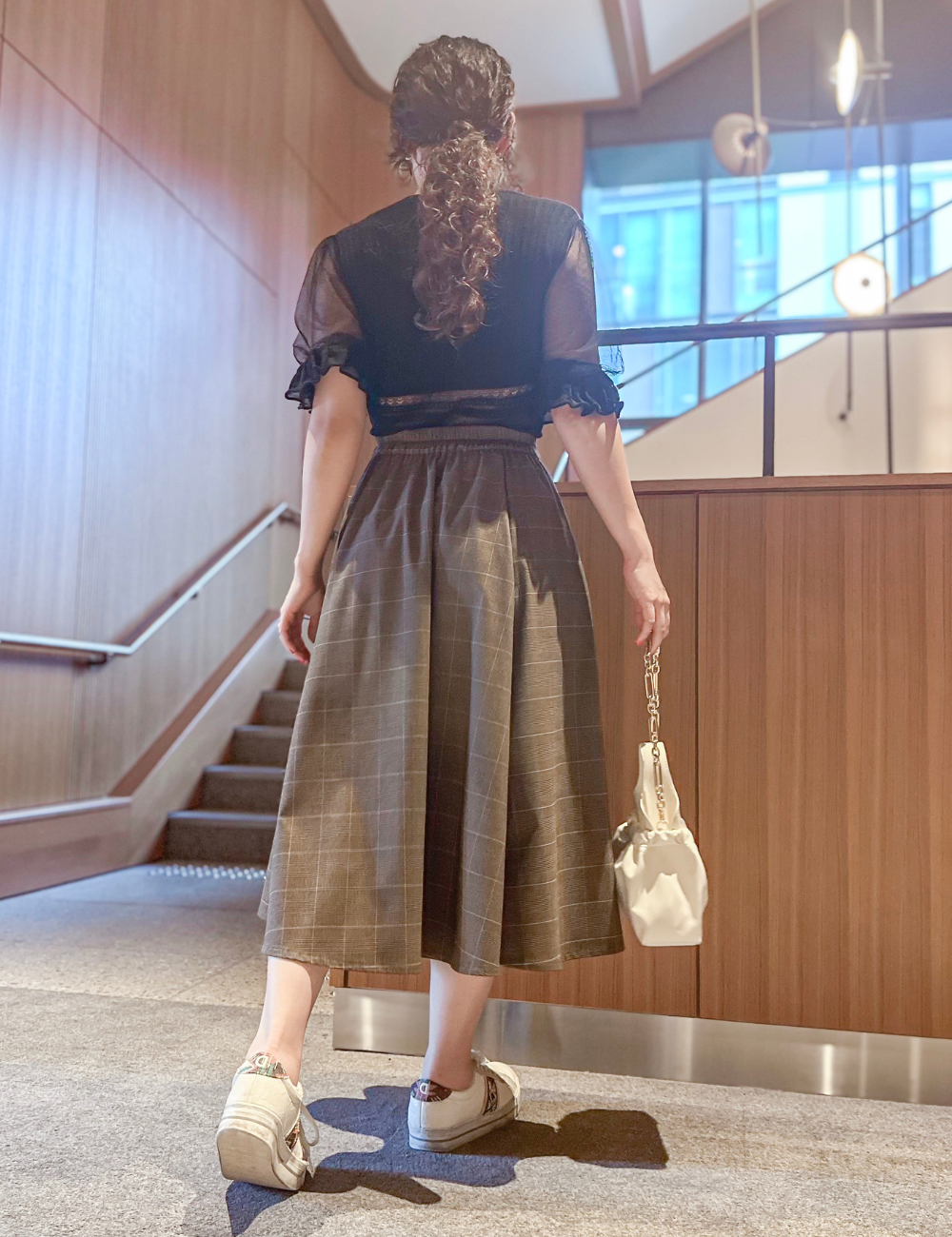 [Basic Line] Glen Check Skirt