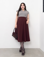 Pintuck flared skirt