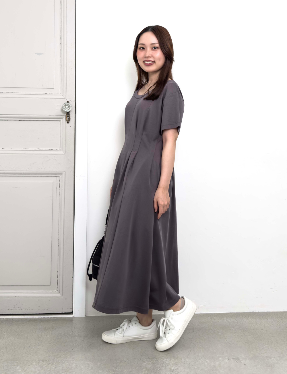 汗染み防止タックTシャツワンピ