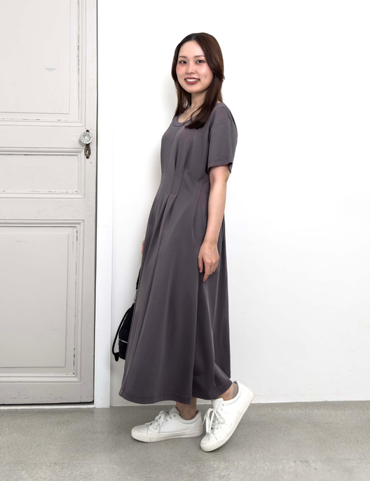 汗染み防止タックTシャツワンピ