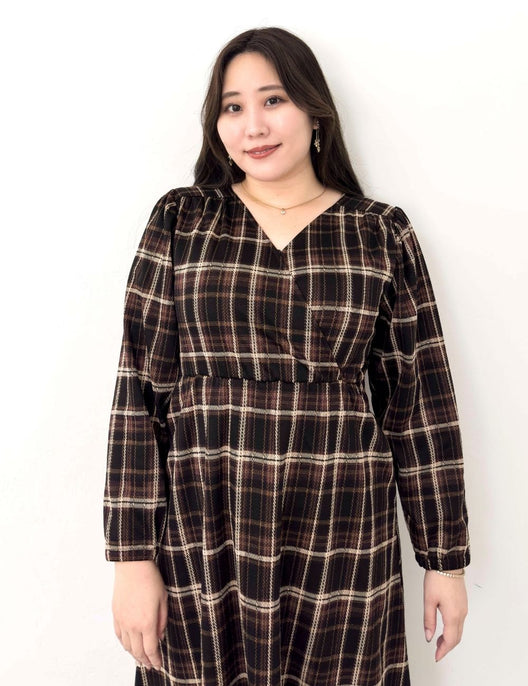 Cache-coeur Checked Dress