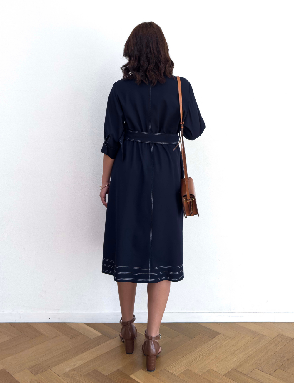 Denim-like shirt dress