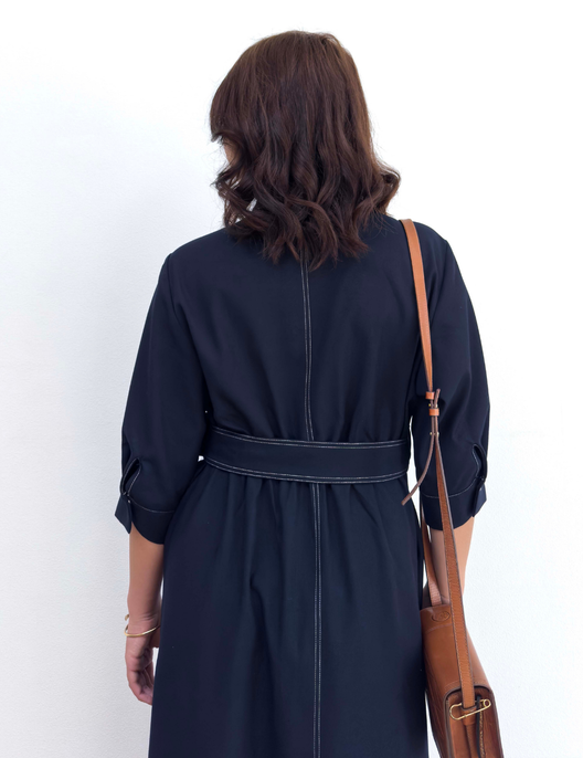 Denim-like shirt dress