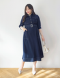 Denim-like shirt dress