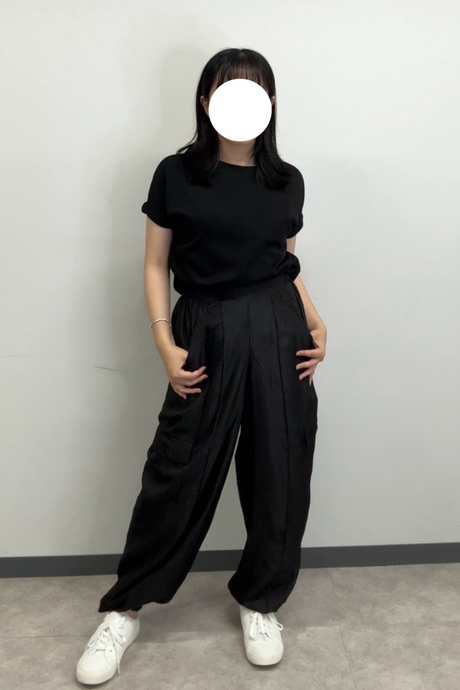 ダブルポケットワッシャーカーゴパンツ/ブラック/MS