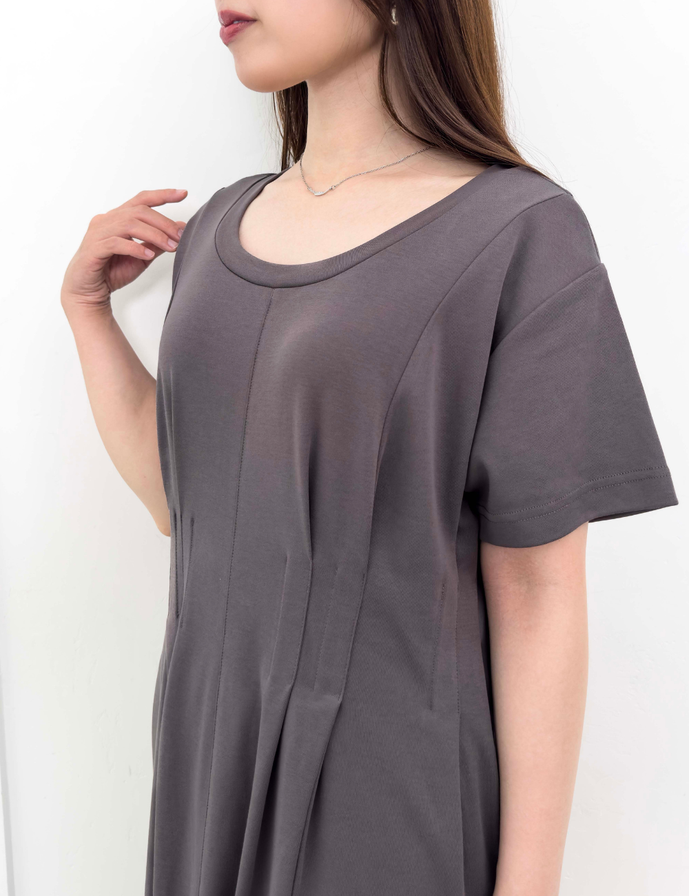 汗染み防止タックTシャツワンピ