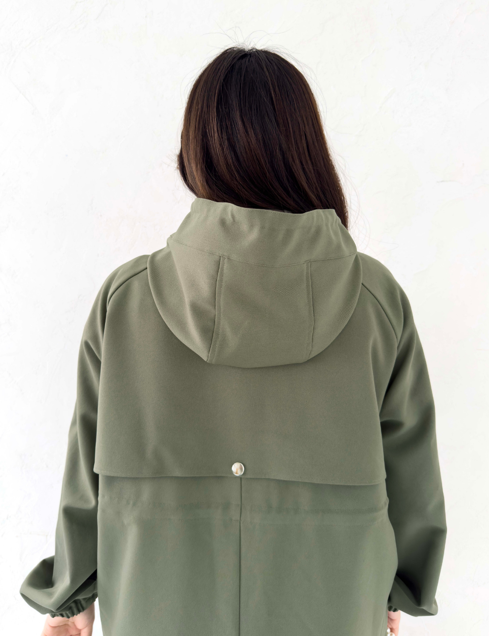 CINEMATIQ 【日本製制電生地】デイリーBAGレインコート カーキ ディティール