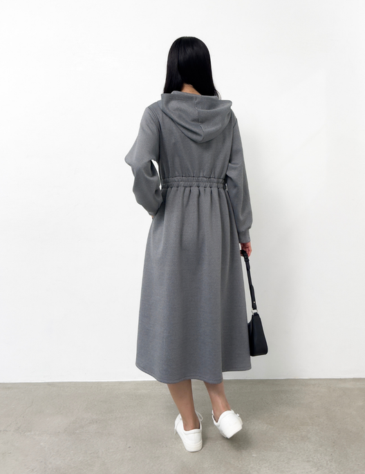【ベーシックライン】ダブルポケットパーカーワンピ