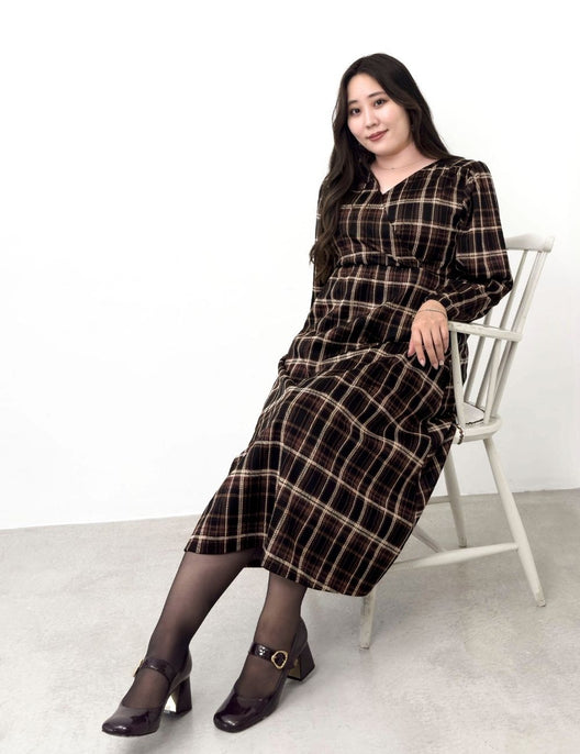 Cache-coeur Checked Dress
