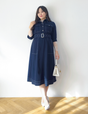 Denim-like shirt dress