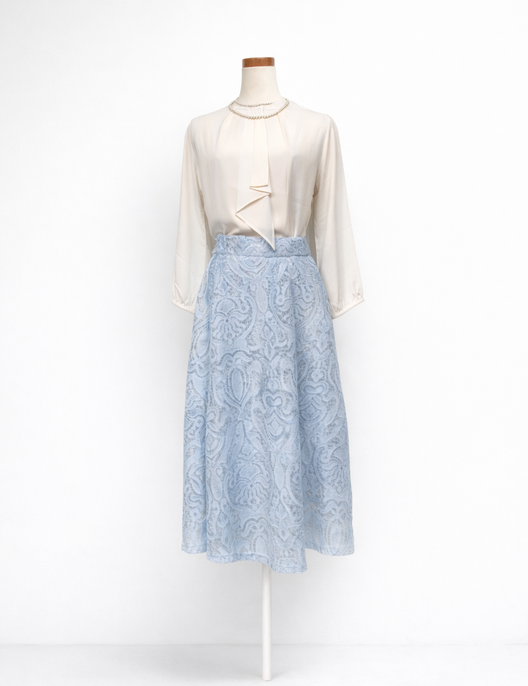 CINEMATIQ シアーレーススカート ペールブルー