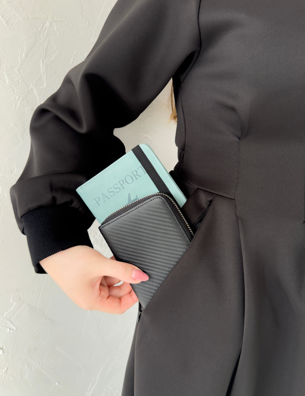 【ベーシックライン】ダブルポケットパーカーワンピ