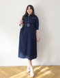 Denim-like shirt dress