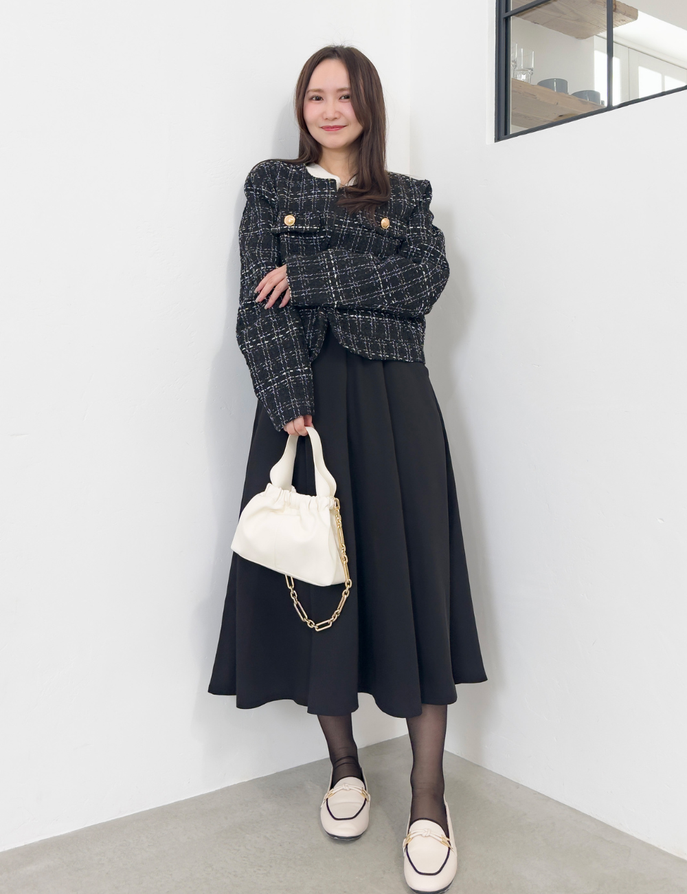 [Basic Line] Double Pocket Flared Skirt