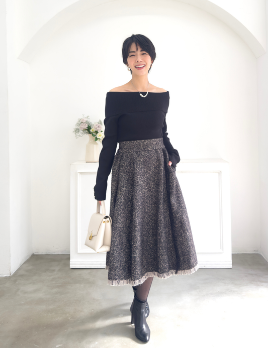 ツイードフリンジAラインスカート - Pinup Closet ONLINE STORE