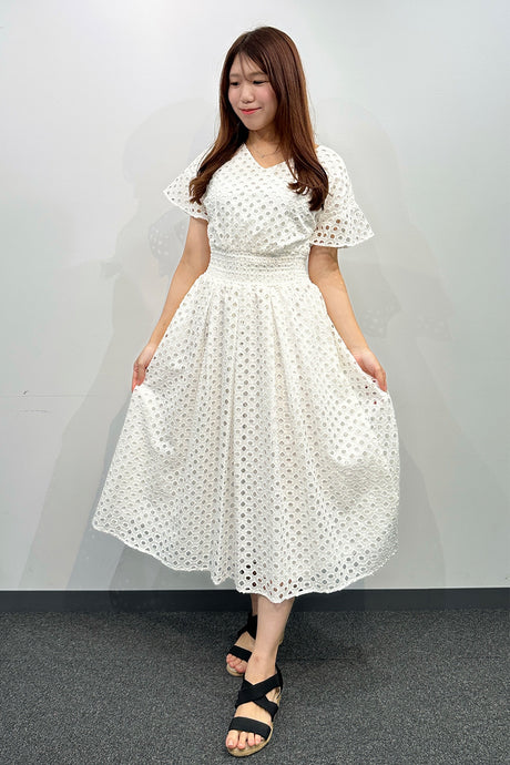 2wayアイレットレースワンピ/ホワイト/F