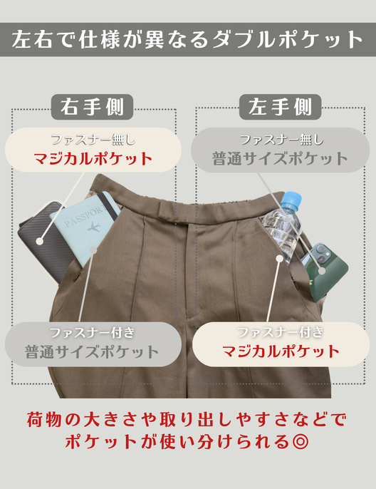 ダブルポケット接触冷感パンツ