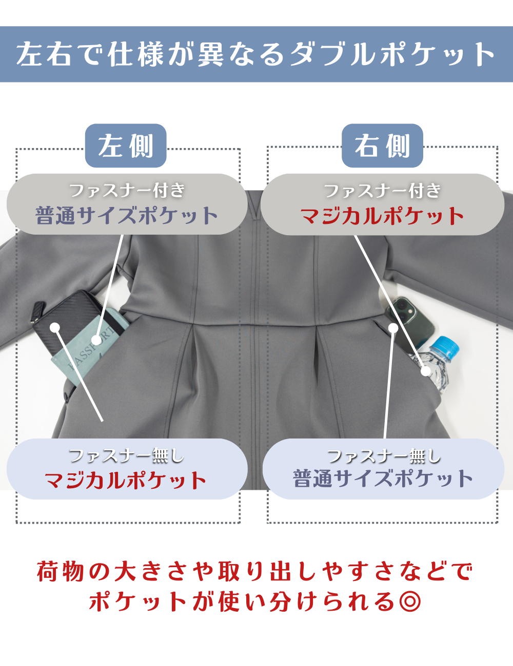 CINEMATIQ キーネックポンチワンピ グレー 機能説明