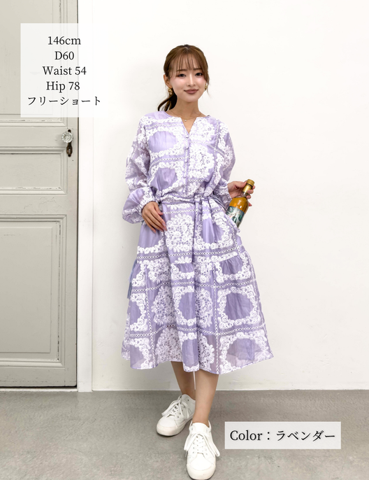 リアルフリーシアー総刺繍ワンピ｜CINEMATIQ by Pinup Closet