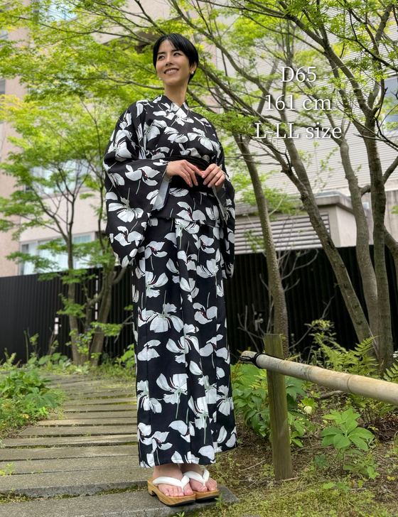 浴衣ドレス 即日発送】大人スウィート/ピンク地x百合浴衣 siwa
