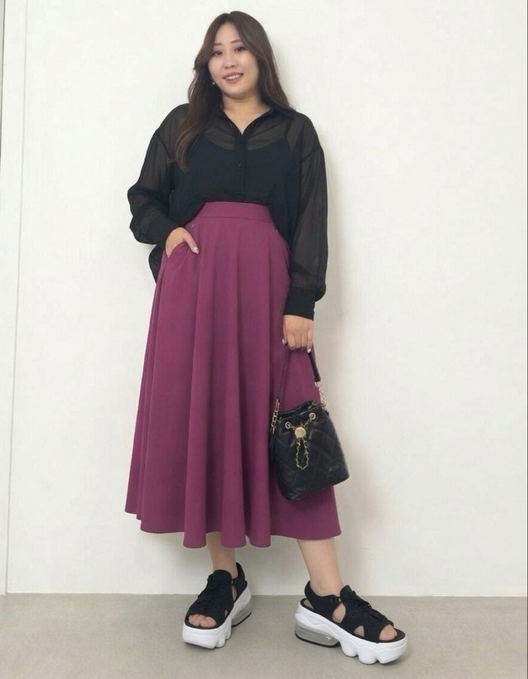 [Basic Line] Double Pocket Flared Skirt